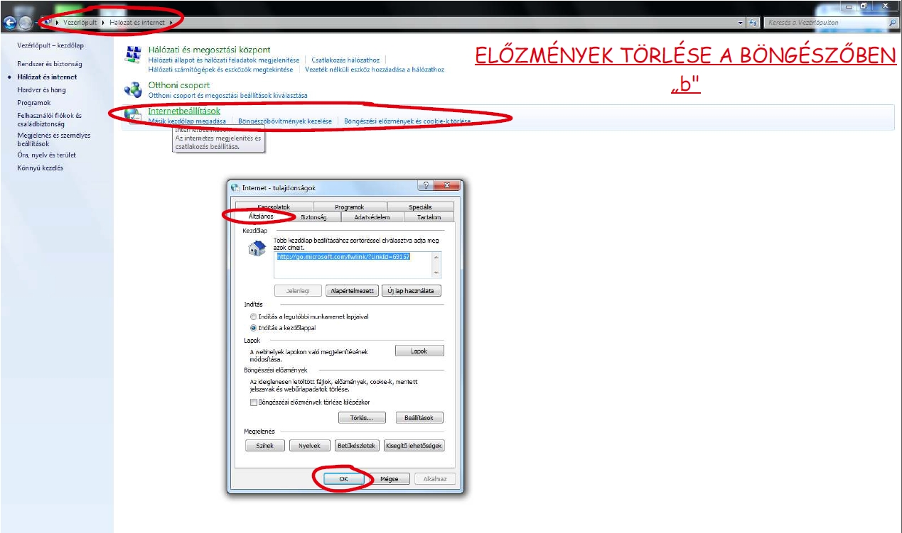 elozmenyek tőrlése ie alatt